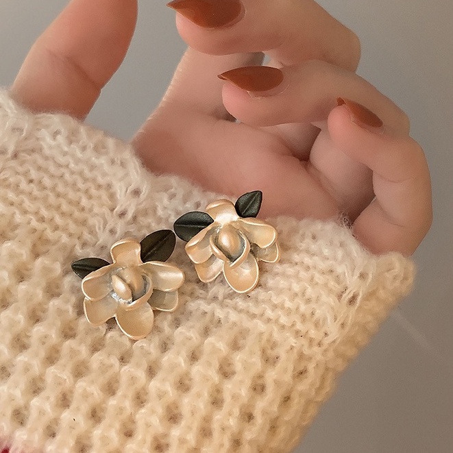 Khuyên tai thiết kế mặt hoa nhỏ phong cách vintage thanh lịch thời trang