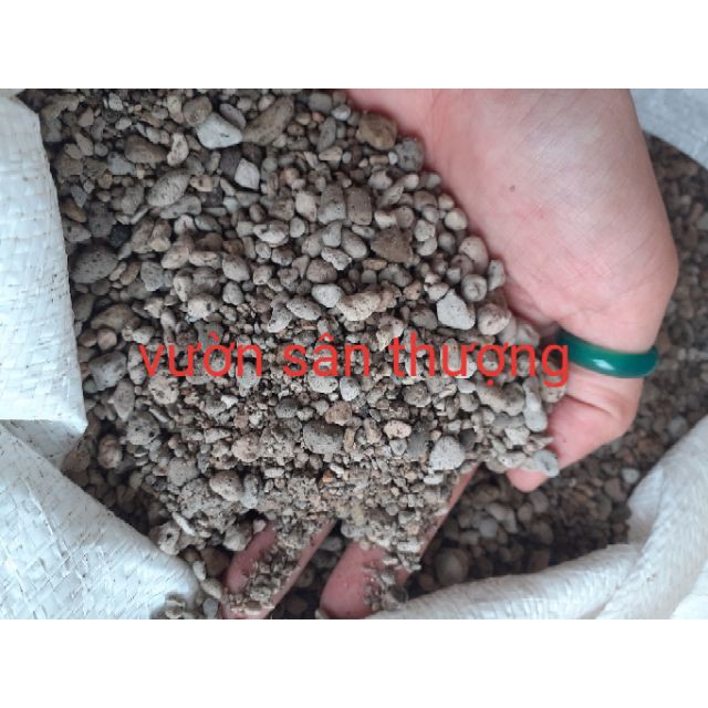 Đá Pumice( 1kg size 3mm-6mm ) bọt đá núi lửa, nham thạch trắng) chuyên dùng trộn giá thể sen đá, hồng, ..