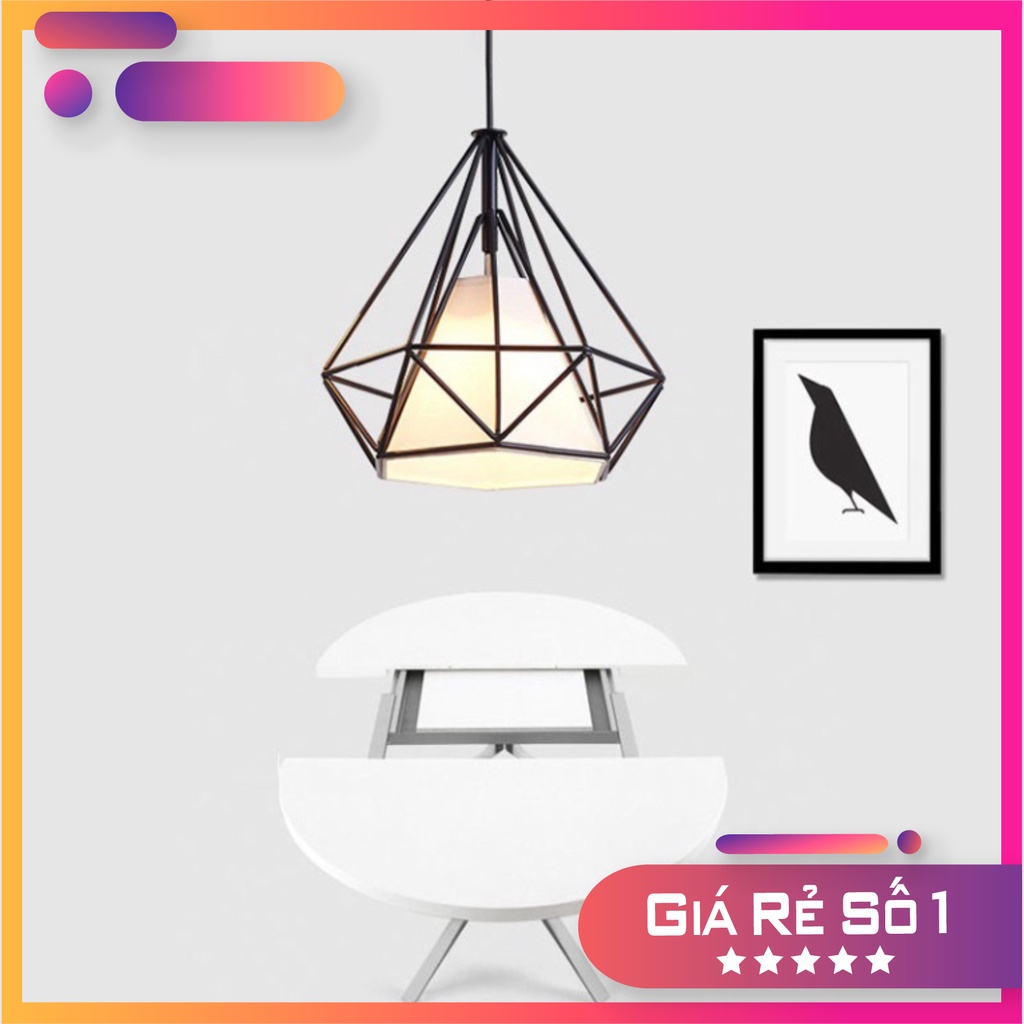 Đèn thả đơn kim cương khung sắt tĩnh điện kèm bóng led phi 250 + Video hướng dẫn lắp đặt DT 6527 OWL Lighting