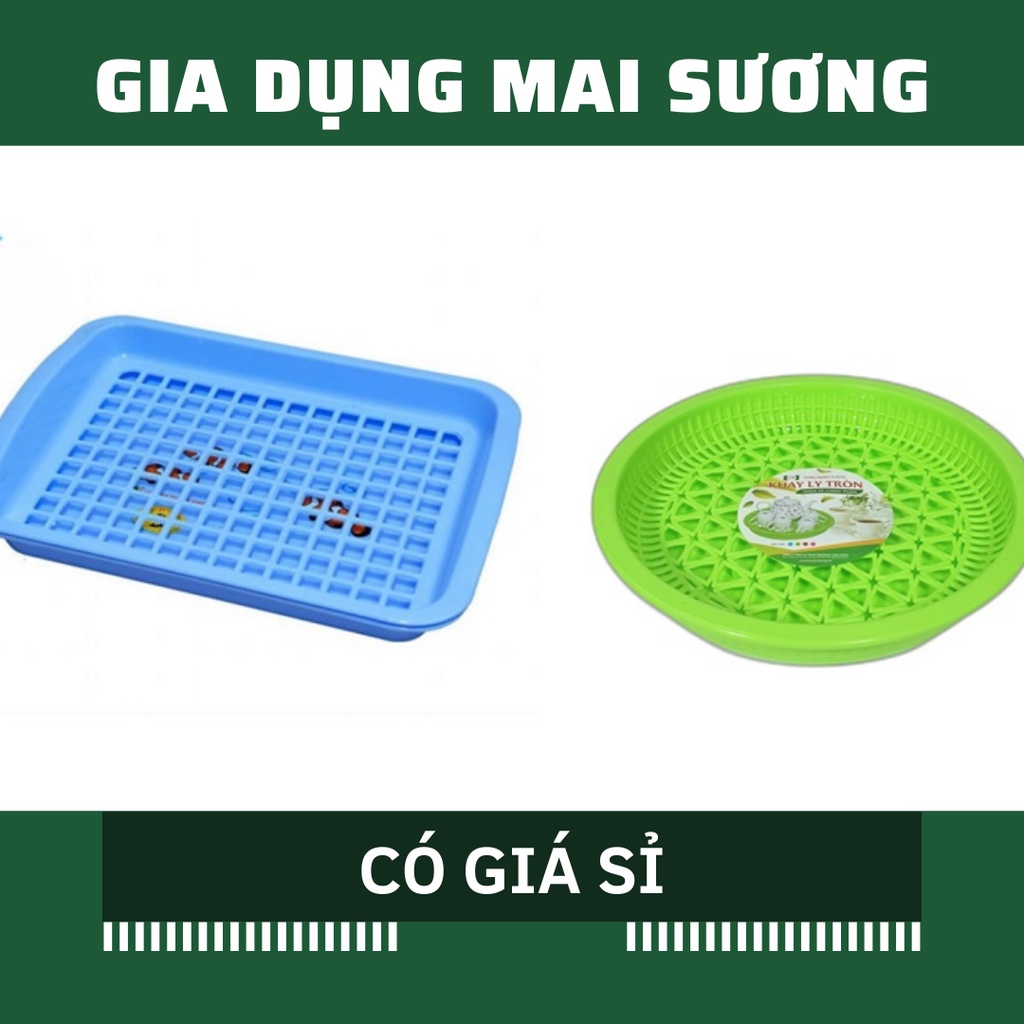 Khay Nhựa Úp Ly Chữ Nhật, Tròn Đựng Ấm Chén Trà