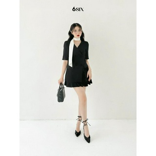 [6SIX closet] Áo MYN blazer đen 2 lớp cổ V