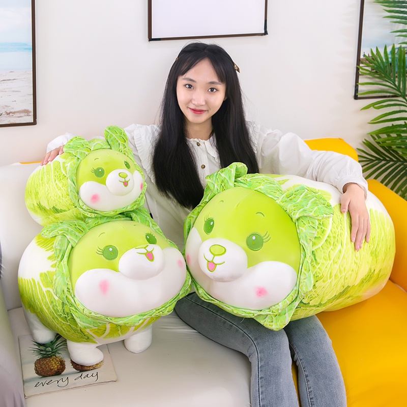 Gấu Bông Chó Bắp Cải Thỏ Băp Cải Màu Xanh Lá Siêu Mềm Mịn _ Unishop