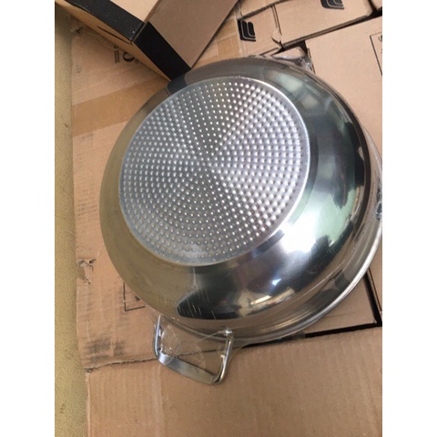 Nồi lẩu inox vung kính size 30