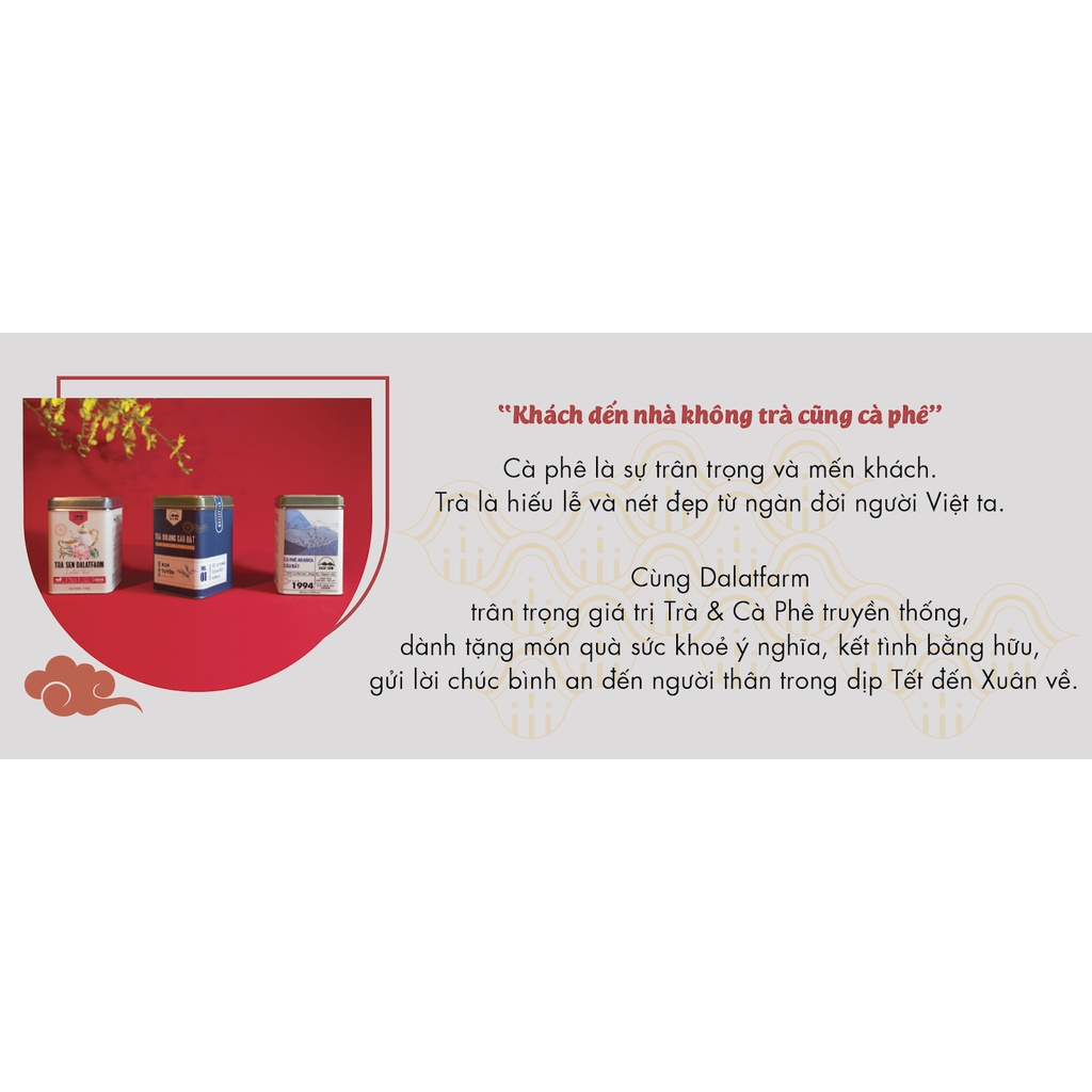 Hộp Quà Tết 2022 DalatFarm - Tết Sum Vầy (Trà Oolong - Trà Sen - Cà Phê Arabica)