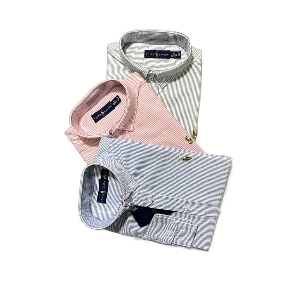 RALPH LAUREN Áo Sơ Mi Nam Tay Dài Kẻ Sọc Thời Trang