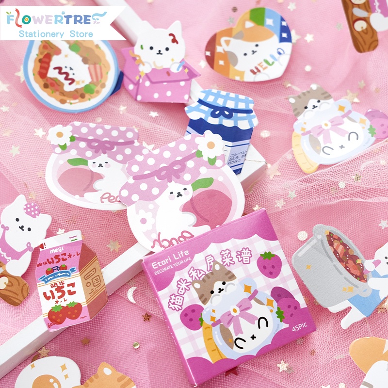 Flowertree Bộ 45 Sticker Dán Trang Trí Sổ Tay