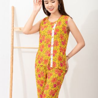 Bộ lanh thời trang việt thắng phối ren sườn
