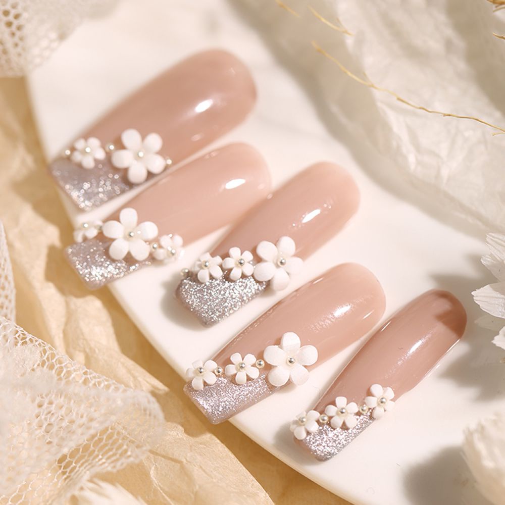 [Hàng mới về] Túi phụ kiện hoa 3D nhiều màu sắc tùy chọn trang trí móng tay nghệ thuật thời trang