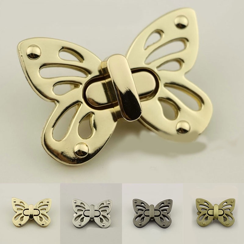 Khóa kim loại hình bướm thích hợp trang trí túi xách