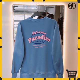 Áo Sweater Paradise Màu Xanh và Kem vải nỉ lót bông - MAYLANSTORE