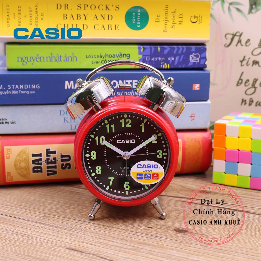 Đồng hồ để bàn Casio TQ-362-4ADF có đèn chuông báo thức, dạ quang ( 13.6×10.6×6 cm )