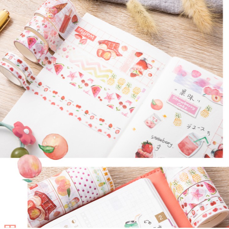 Cuộn băng dính sticker đáng yêu trang trí hoạt hình - hộp quà tặng nhiều chủ đề xinh màu sắc vintage Hàn Quốc