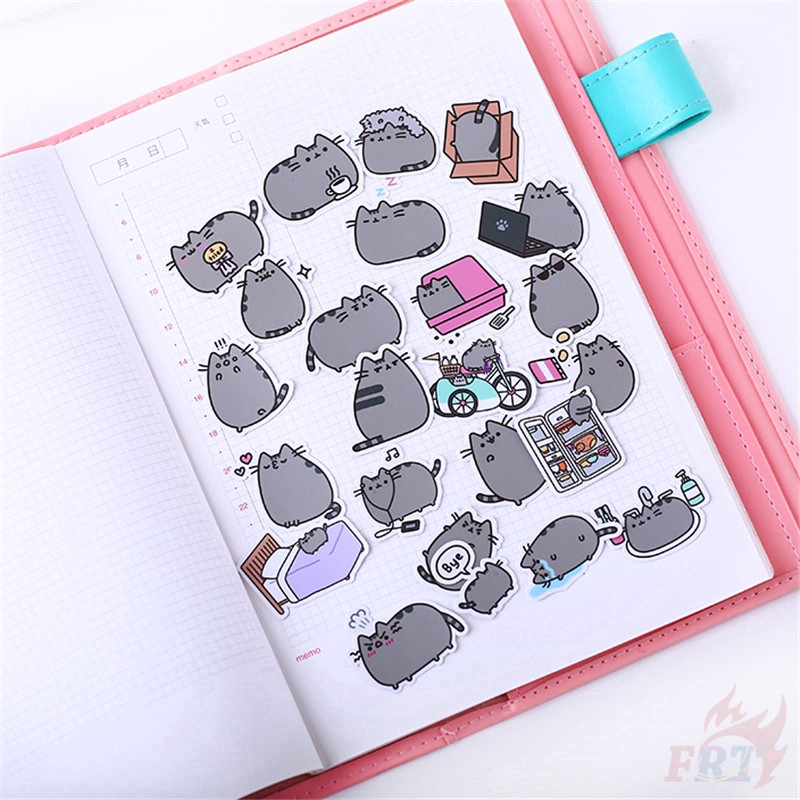 ❀ Pusheen Cat Giấy và decal dán tường ❀ 39 Pcs/set Anime Kawaii Album Scrapbooks DIY Decor Stickers ML01139