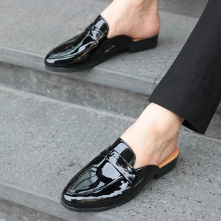 Sục Da Nam,Giày lười Hở Gót,Sục Nam DA BÓNG mùa hè mã L196