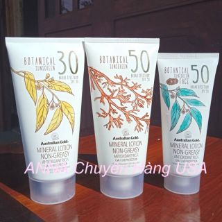 [Bill Mỹ] Kem chống nắng vật lý Australian Gold Botanical Sunscreen Tinted Face Mineral Lotion SPF 50 147ml