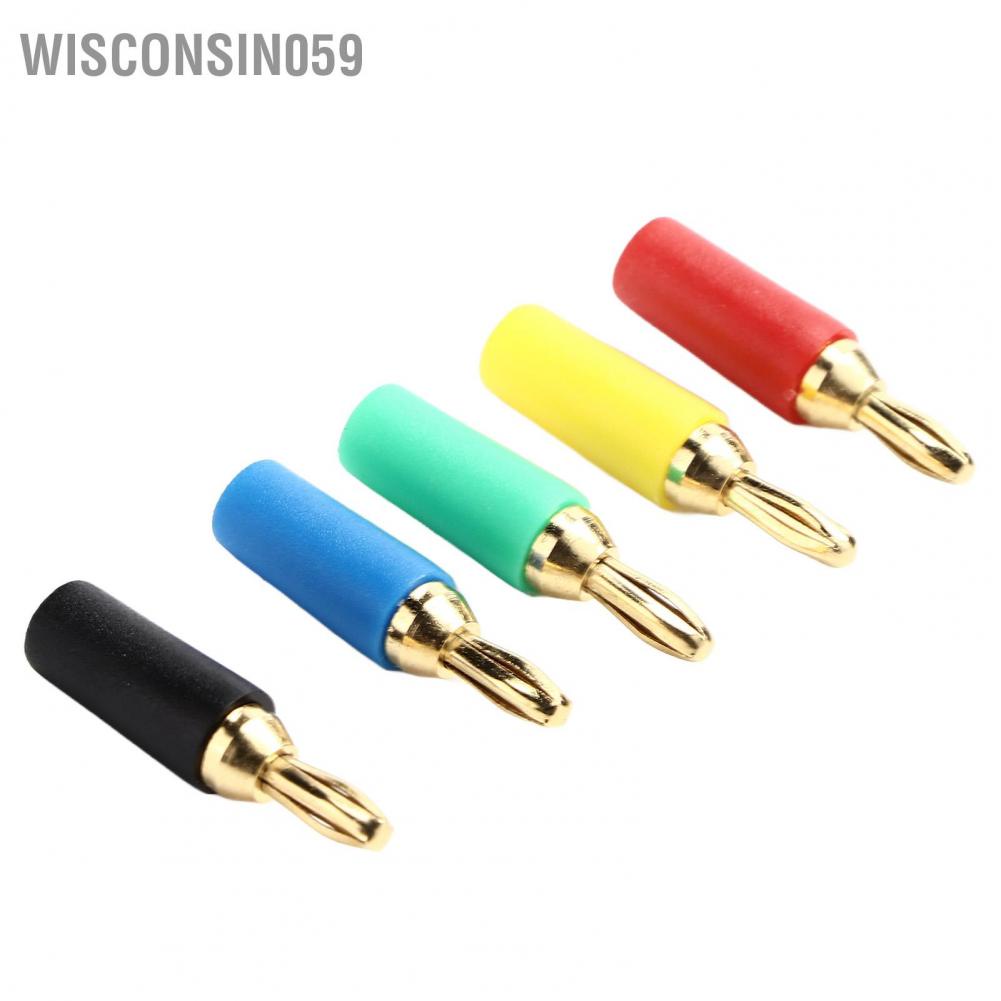 Wisconsin059 2.5mm Banana Plugs Brass Gold Plated Soldering Connector Assortment for Speaker Wire