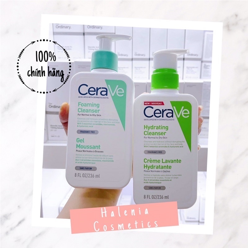 Sữa rửa mặt làm sạch dịu nhẹ cho da dầu da khô CeraVe Foaming Facial Cleanser