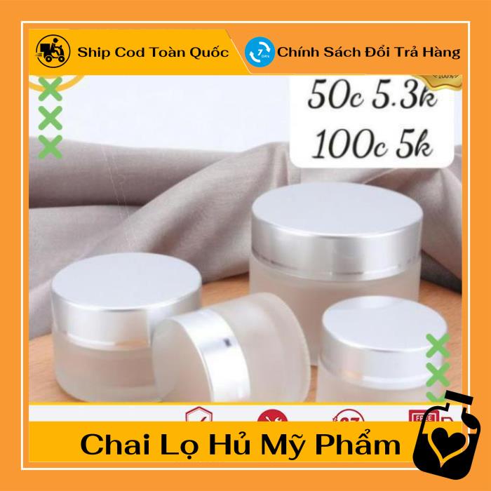 Hủ Đựng Kem ❤ TOP GIÁ RẺ ❤ [5g,10g] Hũ Chiết Mỹ Phẩm Thủy Tinh Nắp Bạc đựng kem , , phụ kiện du lịch