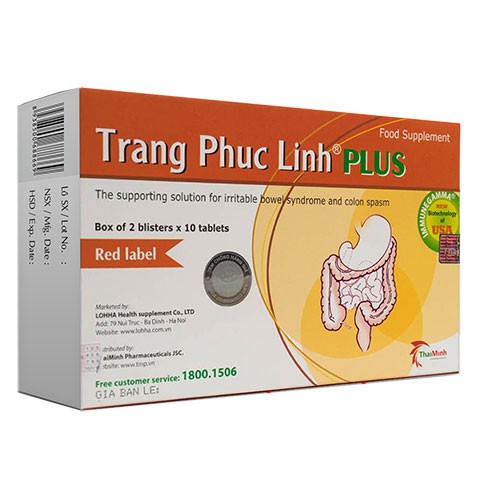 Tràng Phục Linh Plus - Hỗ trợ làm giảm các triệu chứng viêm ruột kích thích, viêm đại tràng co thắt (Hộp 20 viên)