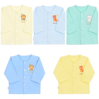 Đủ size 1(M)-7(5) cho bé 0-15kg ÁO CÀI GIỮA MÀU TAY DÀI bé trai/bé gái hiệu Hello B&B- 05 màu y hình