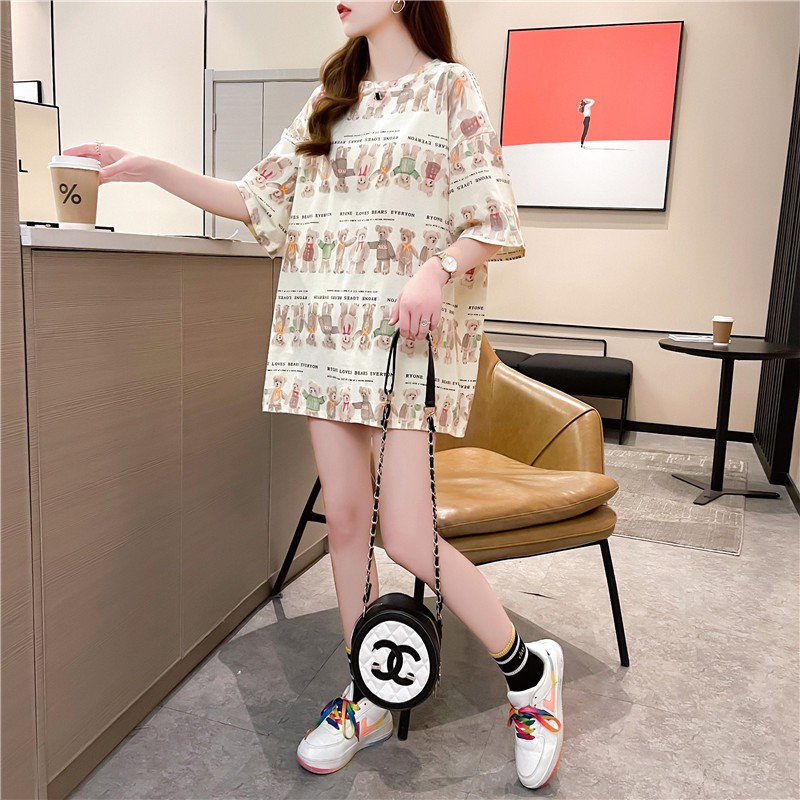 Áo Thun HIIXIIVI Ngắn Tay Dáng Rộng Thời Trang Cho Nữ