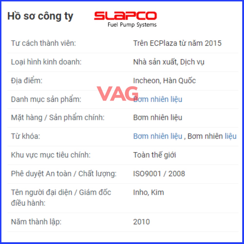 Bơm xang vios, Yaris 2014- Chính hãng Slapco hàn quốc, Bảo hành 3 tháng