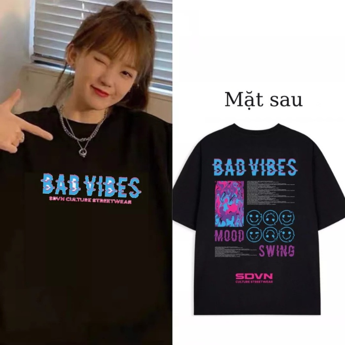 Áo Thun Nam Nữ Form Rộng Tay Lỡ 1969Unisex Áo Phông Nam Nữ 1969Unisex Form Rộng Tay Lỡ Cổ Tròn BAD VIBES BA VÌ