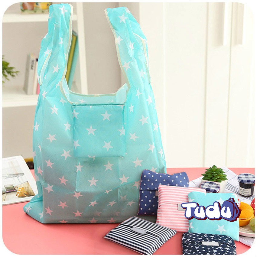 Túi Shopping Tudu, Túi Tote Vải Chống Nước Đựng Đồ Đi Chợ, Siêu Thị Dung Tích Nhỏ CN502