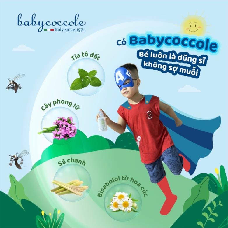Xịt xua muỗi Babycoccole 0M+ chống muỗi đốt cho bé,gia đình, chiết xuất tía tô đất và cây phong lữ 125ml