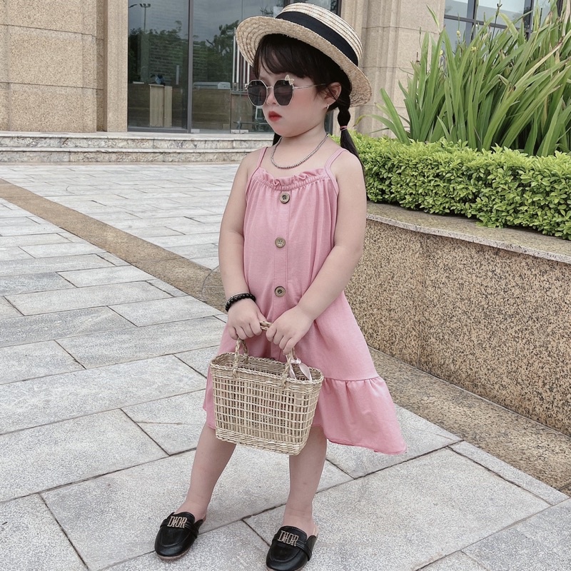 Váy Bé Gái chất cotton Đũi mềm mịn❤️Váy bé gái Size 15-40kg