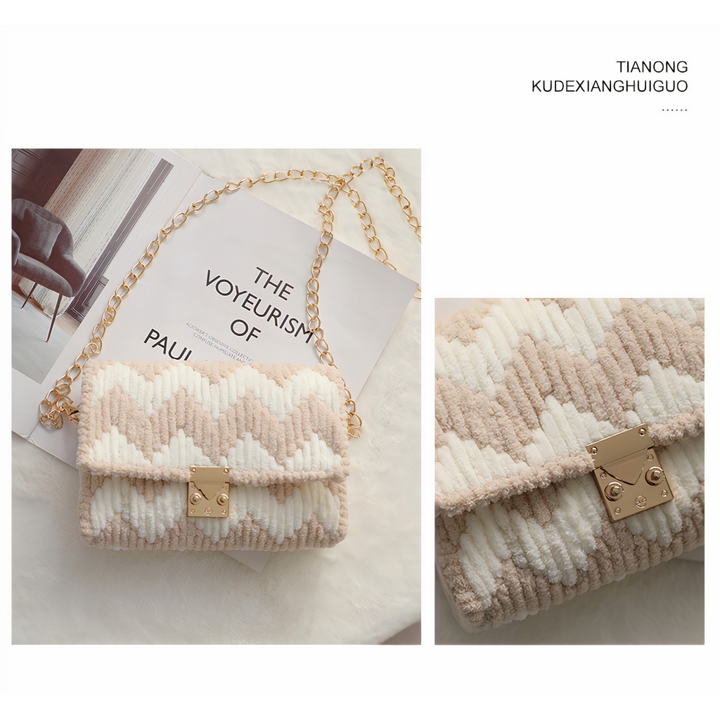 Túi Tự Đan Handmade, Túi Len Tự Đan Len Sóng Răng Cưa [Có Video Hướng Dẫn]