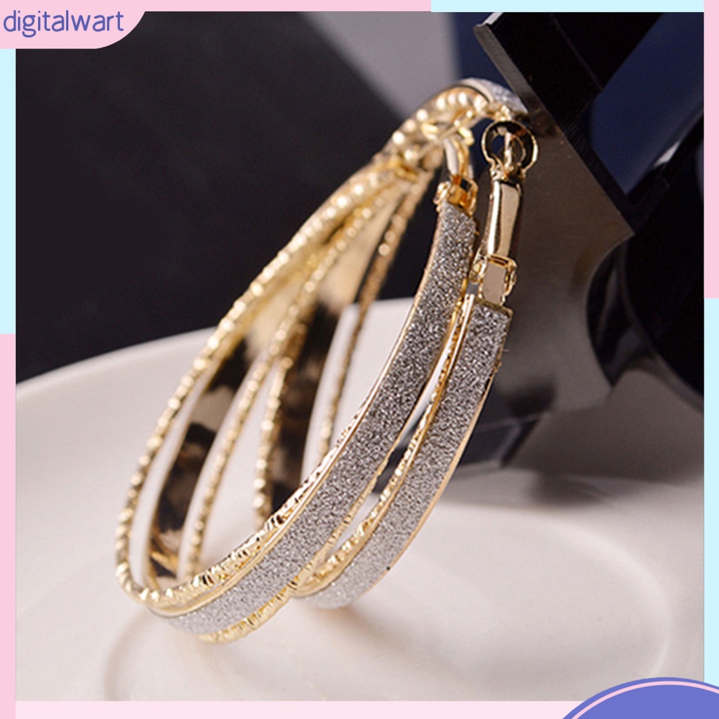 Đôi hoa tai tròn cỡ lớn thời trang vintage cho nữ