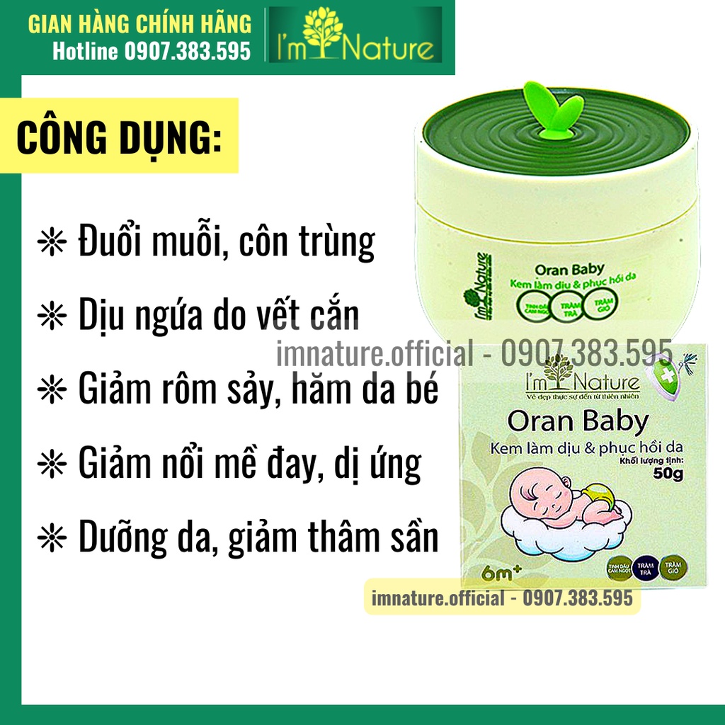 Kem Chống Muỗi Đốt Cho Bé - Làm Dịu Vết Đốt Sưng Ngứa Oran Baby 50gr