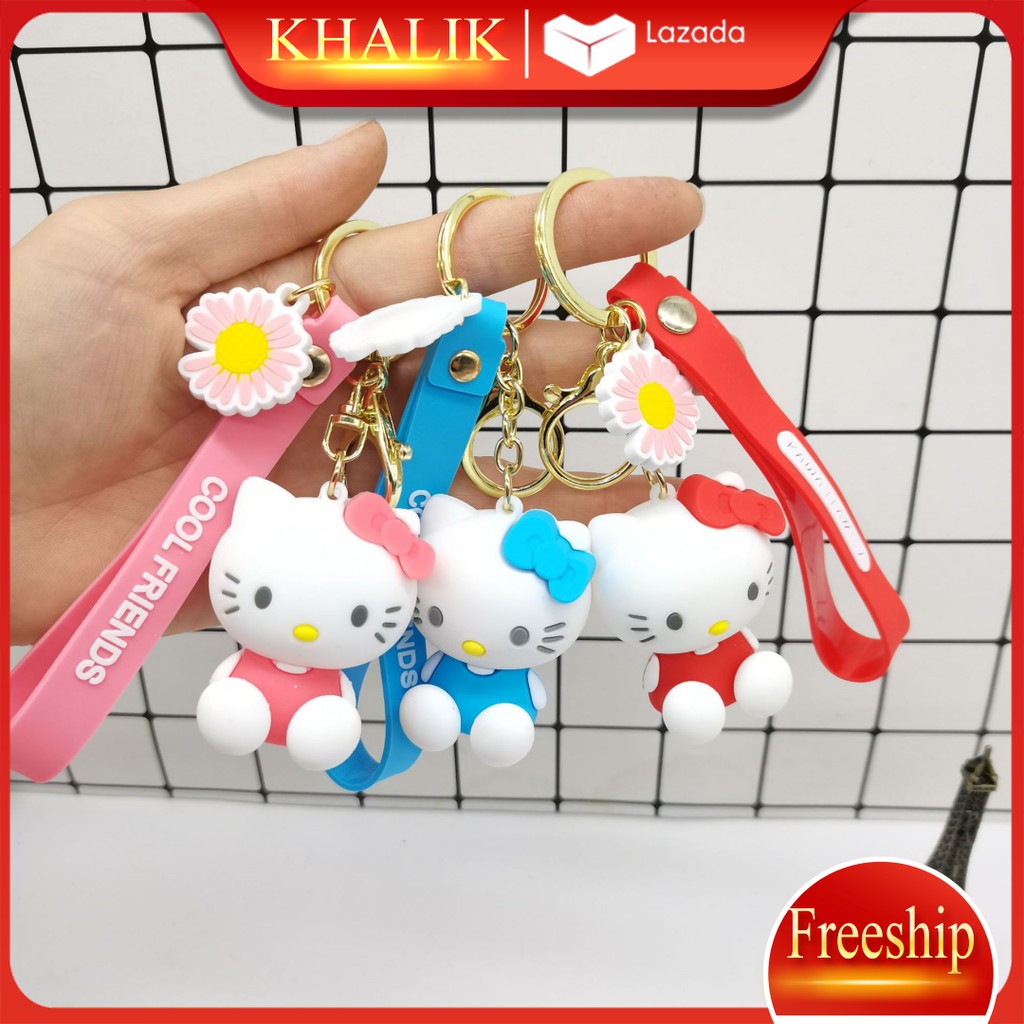 [FREESHIP] Móc khóa xe, treo cặp đi học KHALIK MK01724 - Mèo hoạt hình dễ thương