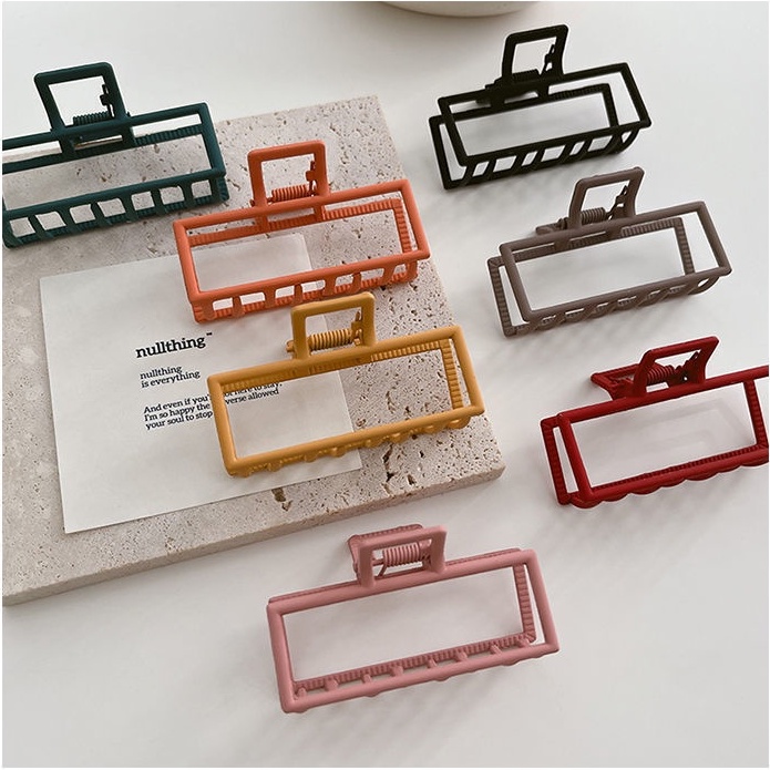 Kẹp Tóc Kim Loại Hình Vuông Màu Đen Cỡ Nhỏ Thời Trang Mùa Hè Cho Nữ