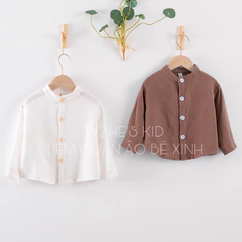 Sơ mi cổ tàu cho bé