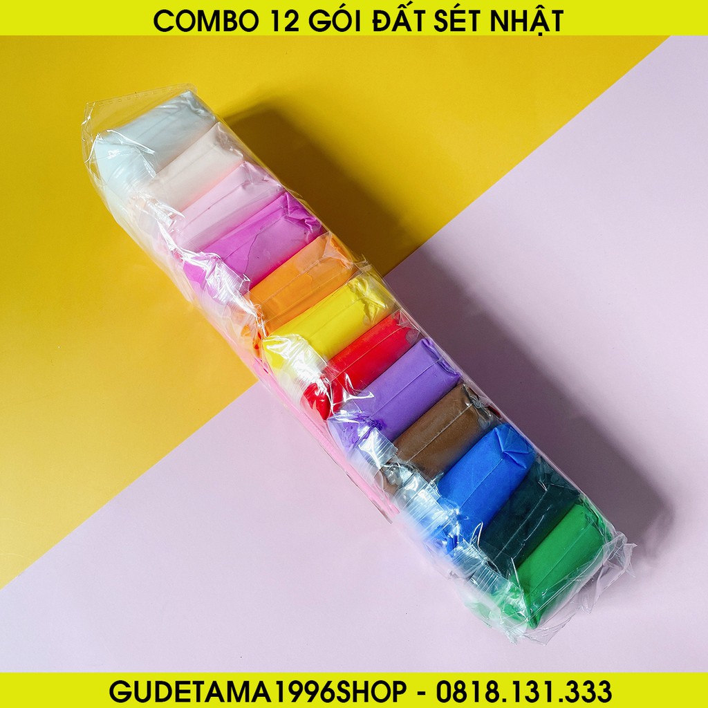 Combo 12 gói đất sét nhật Soft Clay tự khô, Nguyên liệu làm butter slime