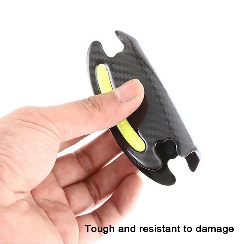 Set 4 Miếng Dán Phản Quang 3D Cảnh Báo An Toàn Cho Tay Nắm Cửa Mở Cửa Xe Hơi