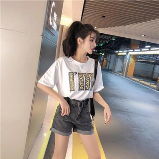 Shorts bò trơn gấp gấu