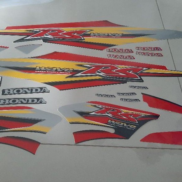 Bộ tem dán xe WAVE RS 100 màu đỏ 3 lớp