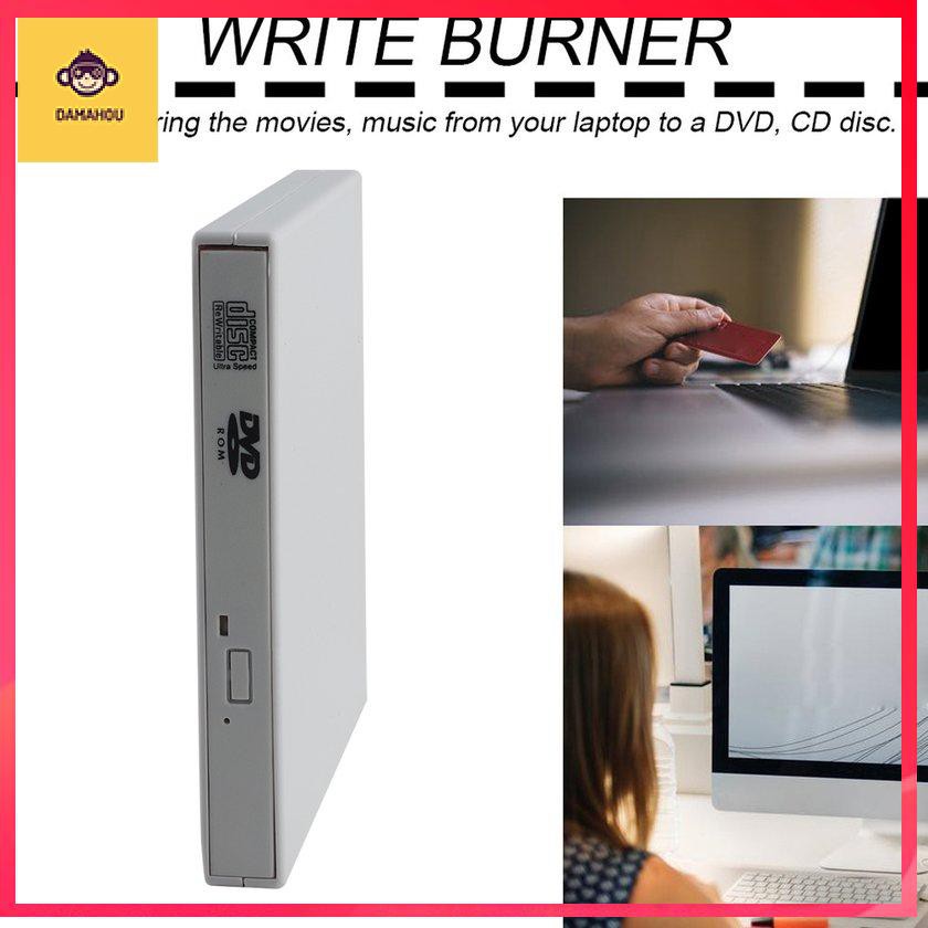 【Trong kho】Kết nối USB bên ngoài Ổ đĩa quang CD / DVD Player CD burner cho PC Laptop Win 7 8