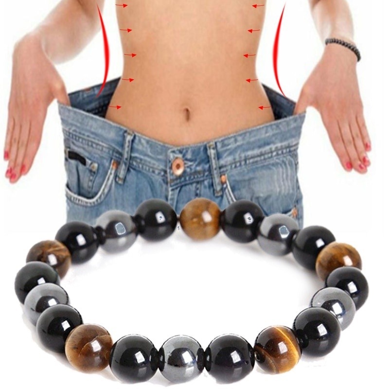 Vòng Tay Chuỗi Hạt Đá Mắt Hổ Từ Tính Màu Đen 8/10mm
