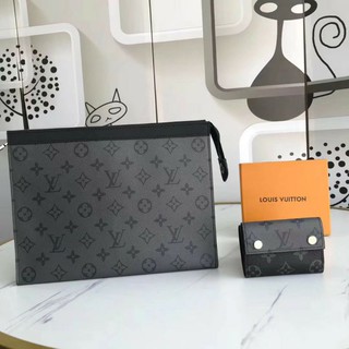 set cầm tay lv da thật
