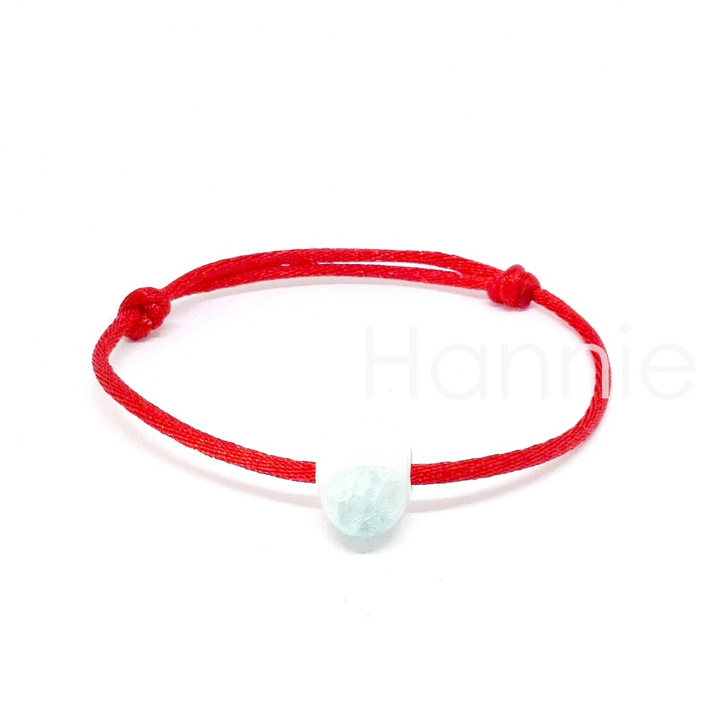 Vòng tay chỉ đỏ hạt gốm đá nứt màu xanh lá/xanh dương/vàng/xanh ngọc - Dây đeo tay nam nữ đơn giản handmade