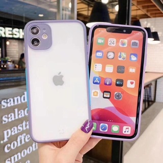 Ốp lưng iPhone basic viền màu bảo vệ camera và chống bẩn