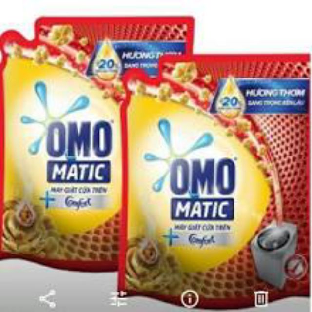Conbo 2 Túi Nước Giặt Omo Comfort Tinh Dầu Thơm 2kg