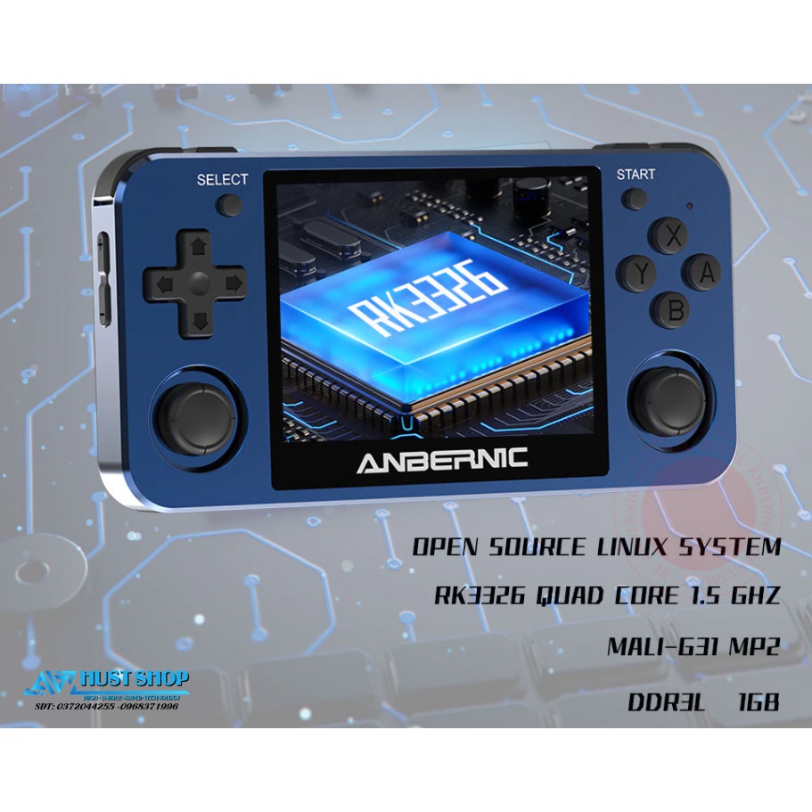 Máy Chơi Game RG351MP 3.5inch OCA Độ Nét Cao Hỗ trợ 20+ Dòng Games GBA/NES/PS!/Dreamcast/PSP...