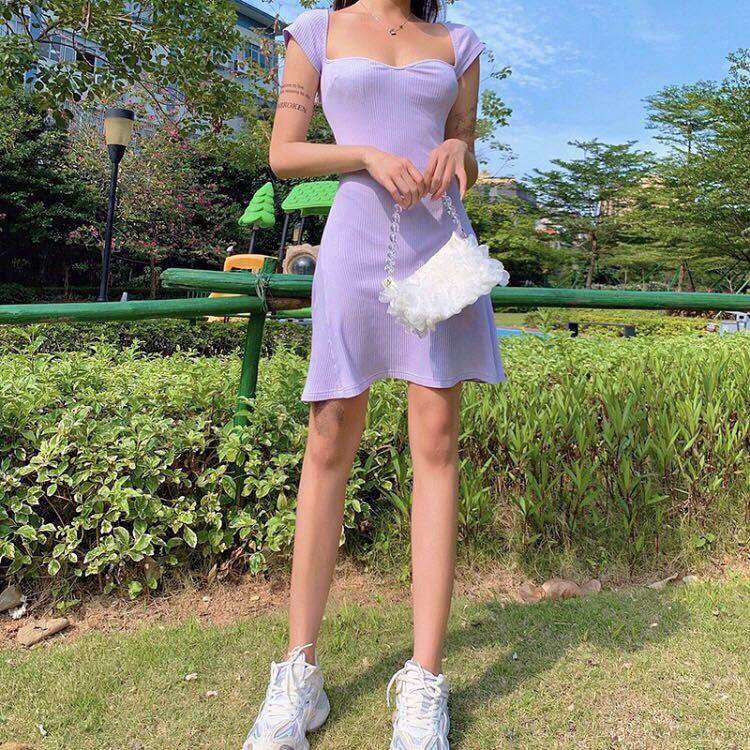 Đầm Nữ Cổ Vuông Ôm Dáng Thời Trang