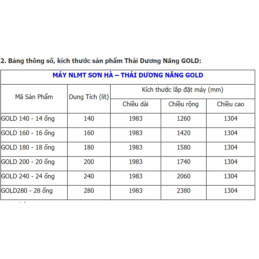 Máy Năng Lượng Mặt Trời Sơn Hà NANO ,200L 220L,240L(ống chân không) ✅Miễn phí vận chuyển nội thành   ✅Miễn phí kéo bồ