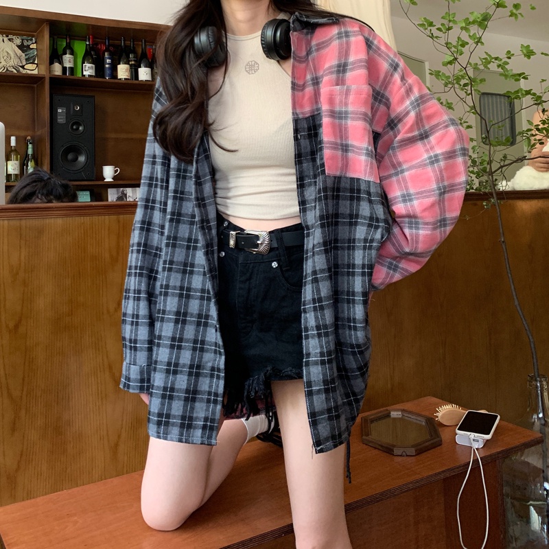 Áo sơ mi ZHELIHANGFEI dài tay dáng rộng phong cách cổ điển thoải mái thời trang